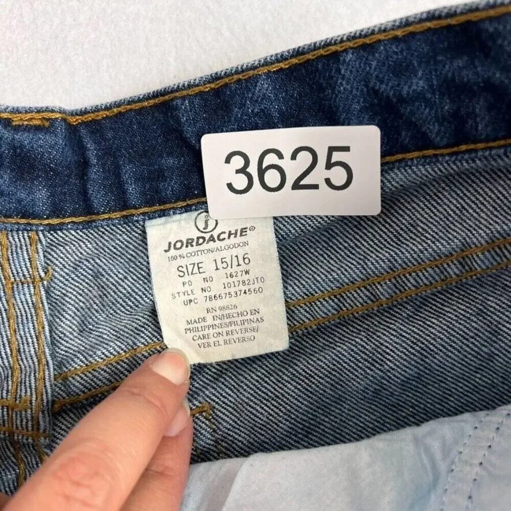 Jordache Jeans Womens 15/16 Blue Mid Rise Dark Wash Bootcut Leg Cowgirl Cowboy